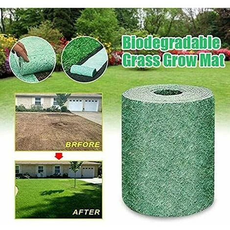 2 Pack Rouleau De Tapis De Semences De Gazon, Tapis De Culture D'herbe Biodégradable 10FT, Tapis De Semences De Gazon Engrais Jardin Pique-nique Jardinage Tapis De Plantation De Pelouse 20 × 300cm 2 2 Pack Rouleau De Tapis De Semences De Gazon, Tapis De Culture D'herbe Biodégradable 10FT, Tapis De Semences De Gazon Engrais Jardin Pique-nique Jardinage Tapis De Plantation De Pelouse 20 × 300cm – Image 2