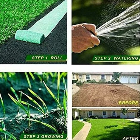 2 Pack Rouleau De Tapis De Semences De Gazon, Tapis De Culture D'herbe Biodégradable 10FT, Tapis De Semences De Gazon Engrais Jardin Pique-nique Jardinage Tapis De Plantation De Pelouse 20 × 300cm 3 2 Pack Rouleau De Tapis De Semences De Gazon, Tapis De Culture D'herbe Biodégradable 10FT, Tapis De Semences De Gazon Engrais Jardin Pique-nique Jardinage Tapis De Plantation De Pelouse 20 × 300cm – Image 3