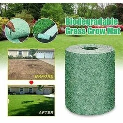 2 Pack Rouleau De Tapis De Semences De Gazon, Tapis De Culture D'herbe Biodégradable 10FT, Tapis De Semences De Gazon Engrais Jardin Pique-nique Jardinage Tapis De Plantation De Pelouse 20 × -Bostikhost Magasin 94073123 2
