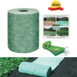 Rouleau De Tapis De Semences De Gazon, Tapis De Culture D'herbe Biodégradable 10FT, Tapis De Semences De Gazon Engrais Jardin Pique-nique Jardinage Tapis De Plantation De Pelouse （3×0.2m ）